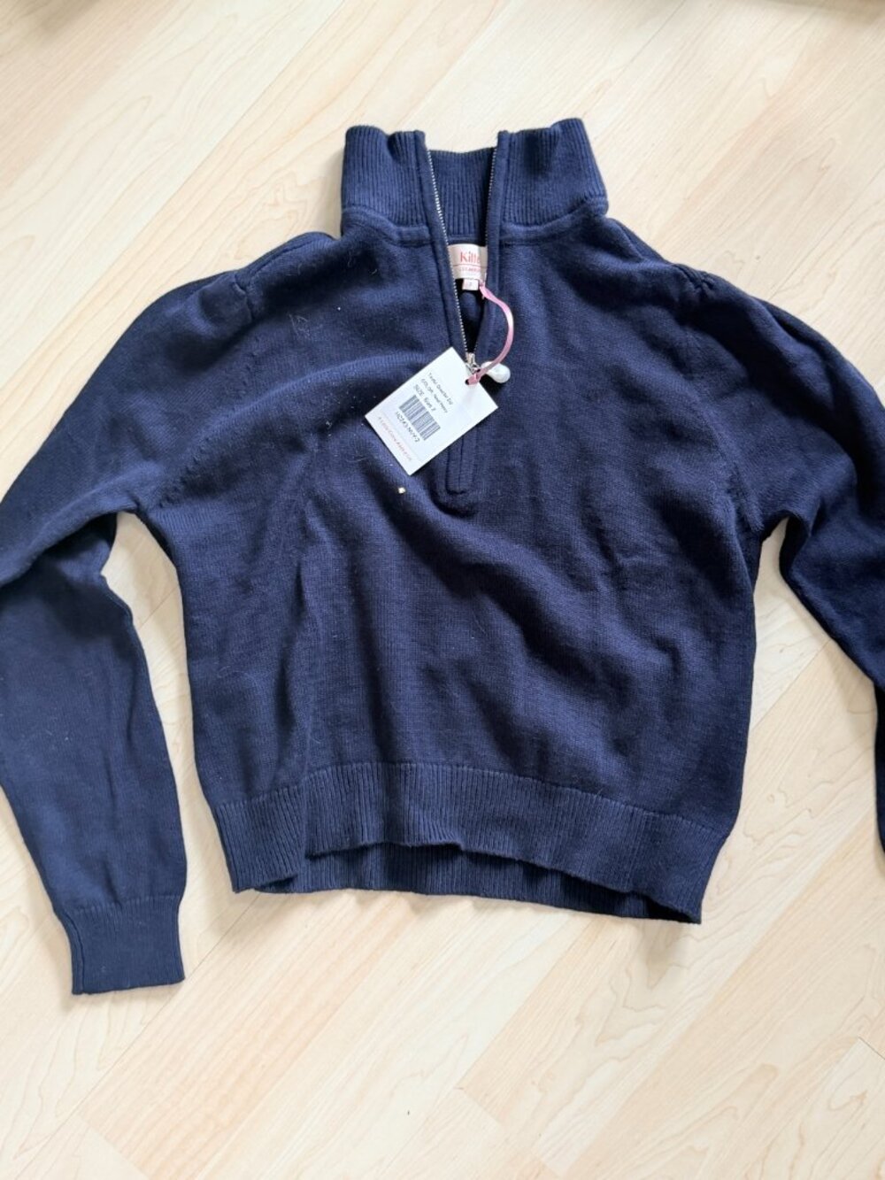 Kilte Los Angeles Taylor Quarter Zip Sweater | Navy | Size 2 | NWT